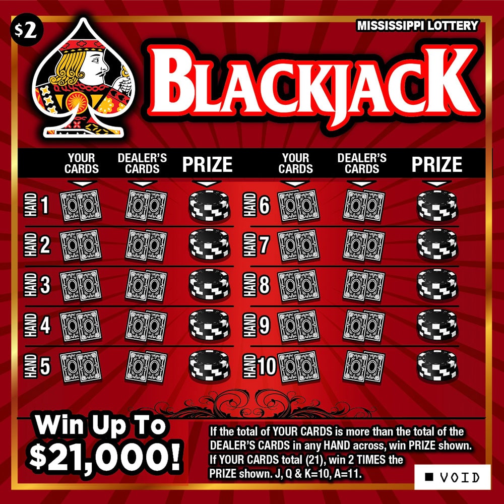 Blackjack - Mississippi scratch-off game