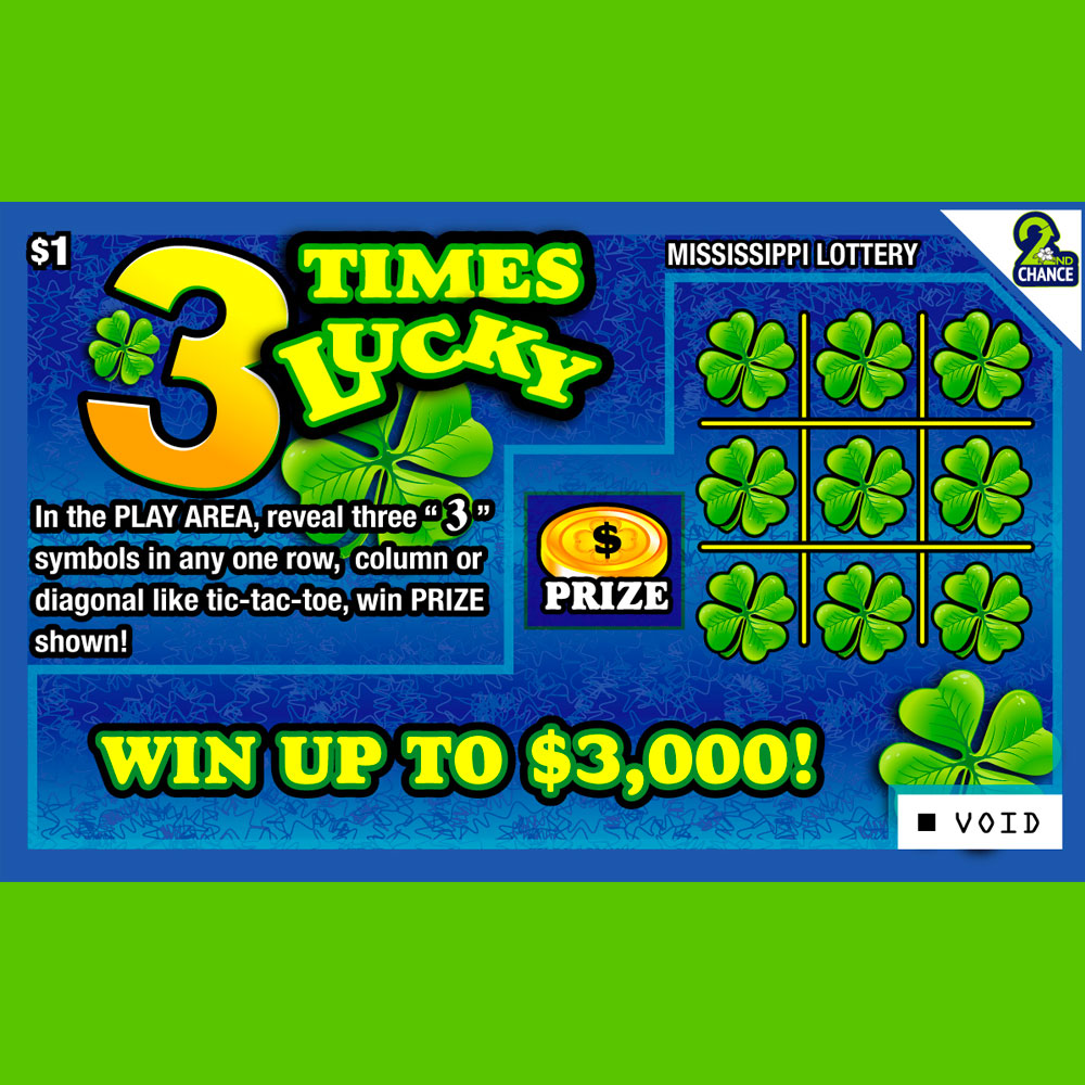 3 times lucky scratch-off game and is eligble for 2nd chance