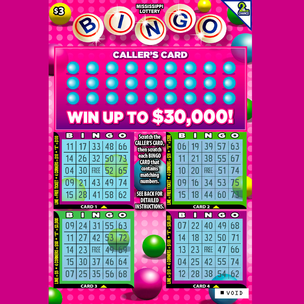 Bingo Scratch-off game for the Mississippi Lottery