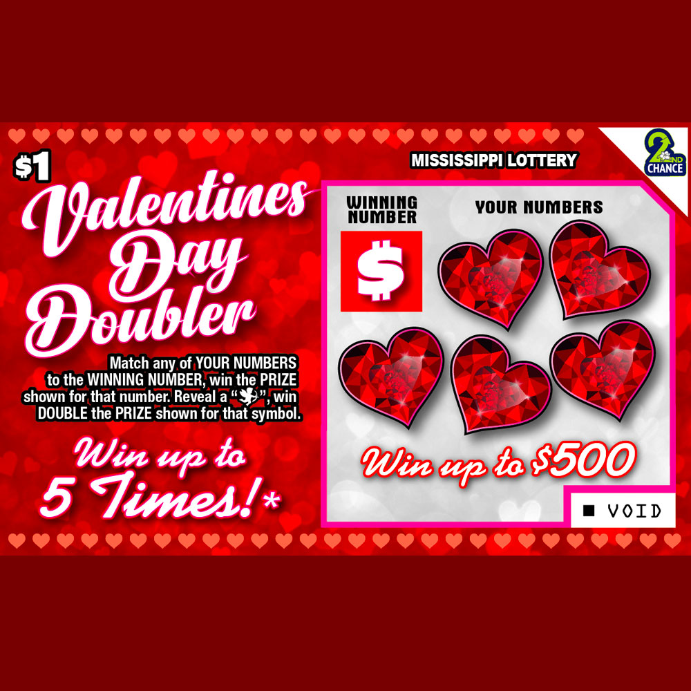 Valentines Day Doubler - Mississippi Lottery scratch-off game