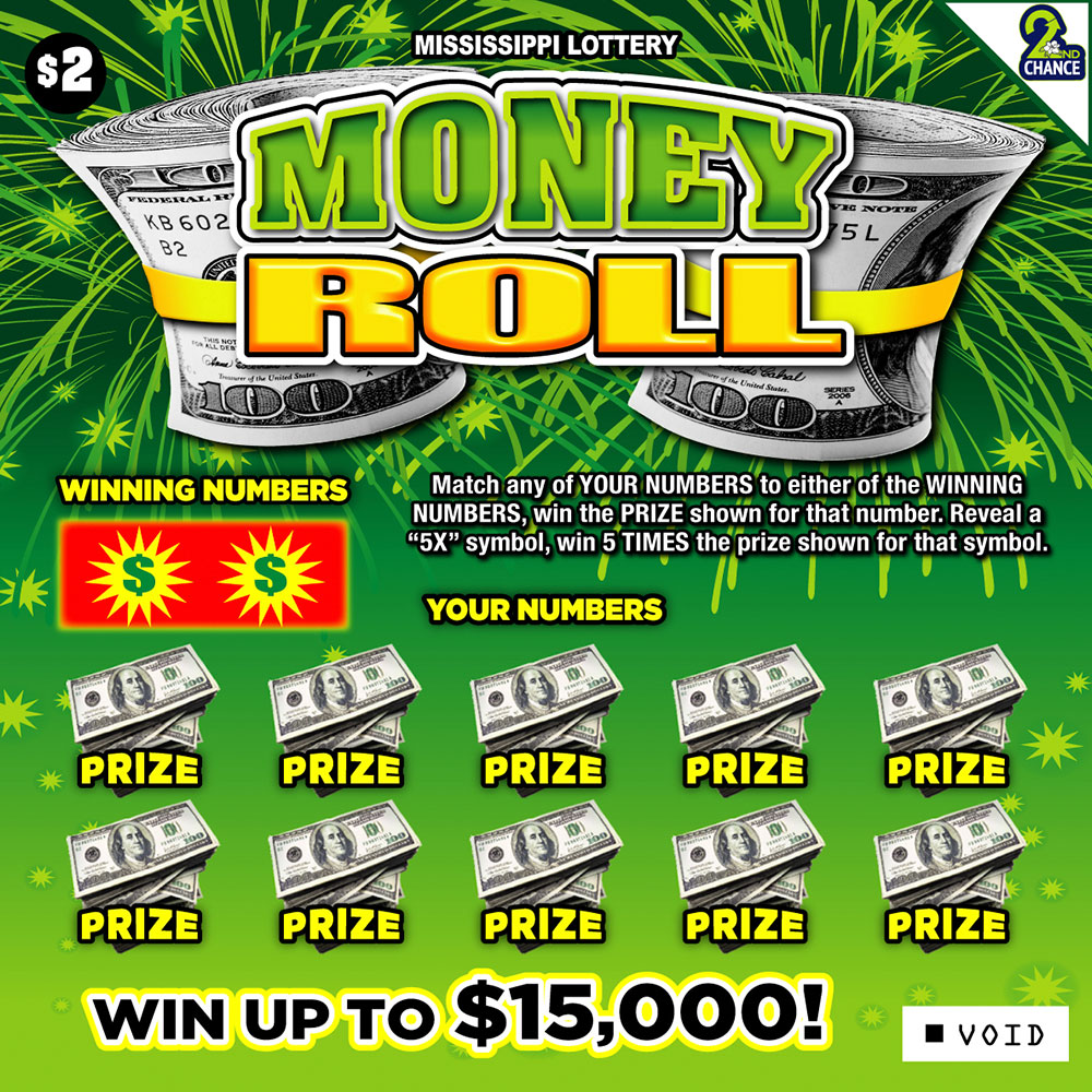 Money Roll scratch-off game for the Mississippi Lottery